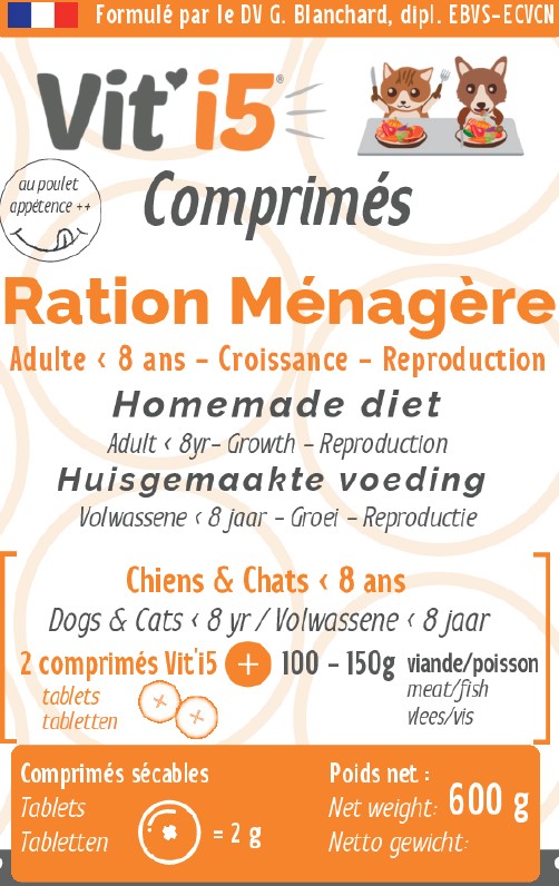 VIT'I5 R MENAGERE COMPRIMES POT 600 G